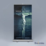 Baner Wielki Post - Modlitwa, Post, Jałmużna 