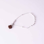 Różaniec bransoletka z drewnianym krzyżykeim -srebro