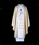 Ornat złoty haftowany Jezus Miłosierny