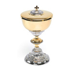 Puszka na komunikanty w stylu barokowym dwukolorowa - 26 cm