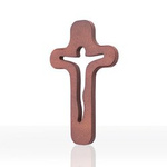 Krzyż z wyciętym kształtem Jezusa - 18 cm