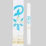 Świeca Pamiątka Chrztu Świętego - aplikacja niebieska