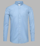 Koszula kapłańska z koloratką DŁUGI RĘKAW - jasnoniebieska