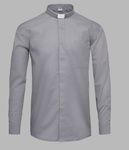 Koszula kapłańska z koloratką DŁUGI RĘKAW - szara