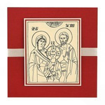 Kartka Ikona Święta Rodzina - bordo