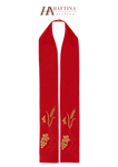 Czerwona stuła haftowana "Winogrona i kłosy"