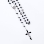 Różaniec - hematyt - 6 mm - św. Benedykt