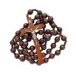 Różaniec procesyjny drewniany ciemny