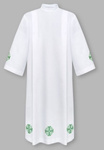 Alba kapłańska haftowana - krzyż zielony