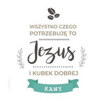 Podstawka korkowa Jezus i kubek kawy