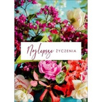 Karnet - Najlepsze życzenia - kwiaty