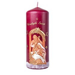 Świeca Bożonarodzeniowa bordowa 17 cm