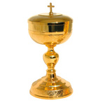 Puszka na komunikanty z ozdobnym wytłoczeniem - 18 cm