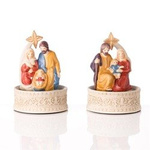 Szopka bożonarodzeniowa - Święta Rodzina - 17 cm - pozytywka - Ceramico