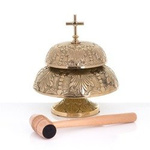 Gong - mosiądz - drewniany młotek - 29 cm