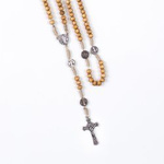 Różaniec drewniany - św. Benedykt