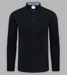  Koszulka polo kapłańska z długim rękawem - czarna