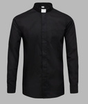 Koszula kapłańska z koloratką DŁUGI RĘKAW - czarna