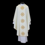 Ornat ecru z krzyżami jerozolimskimi