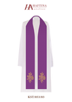 Fioletowa stuła kapłańska z symbolem IHS