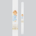 Świeca Pamiątka Chrztu Świętego aniołek - niebieska