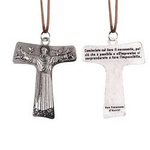 Krzyżyk - Tau - św. Franciszek z Asyżu - rzemyk - 7x9 cm