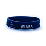 Opaska silikonowa dzieci - Wiara góry przenosi - granat szeroka