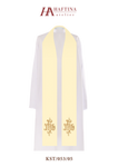 Ecru stuła kapłańska z symbolem IHS