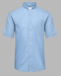 Koszula kapłańska z koloratką KRÓTKI RĘKAW - jasnoniebieska