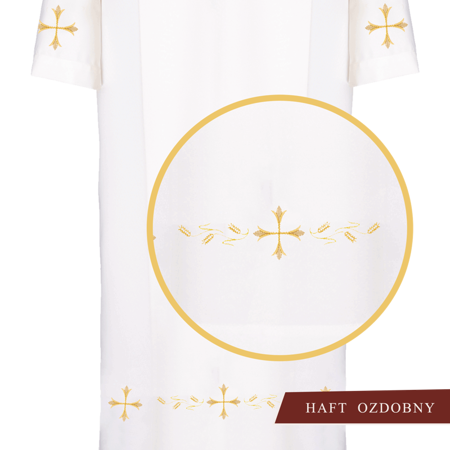 Alba kapłańska biała haftowana 