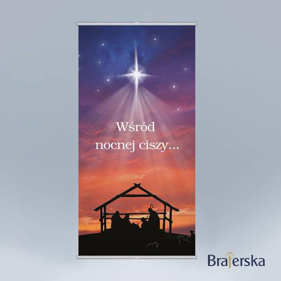 Baner z listwą Boże Narodzenie - Wśród nocnej ciszy