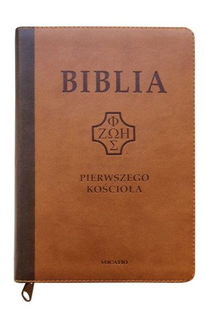 Biblia pierwszego Kościoła z paginatorami i suwakiem ciemno-brązowa