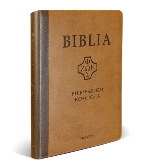 Biblia pierwszego Kościoła z paginatorami i suwakiem ciemno-brązowa