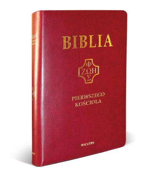 Biblia pierwszego Kościoła z paginatorami i suwakiem karmazynowa