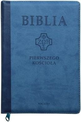 Biblia pierwszego Kościoła z paginatorami i suwakiem niebieska