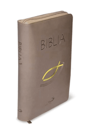 Biblia w oprawie z suwakiem - brąz