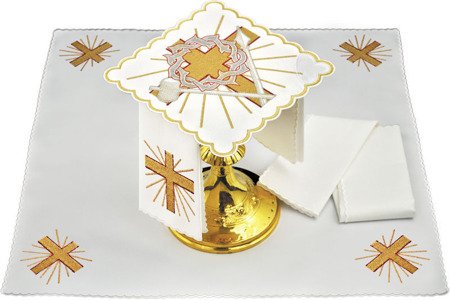 Bielizna kielichowa haftowana "Krzyż z koroną cierniową" 
