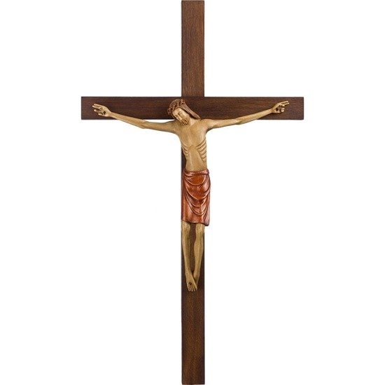 Drewniany brązowy krzyż (100 cm)
