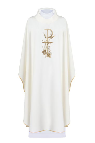 Ecru ornat haftowany symbol krzyża