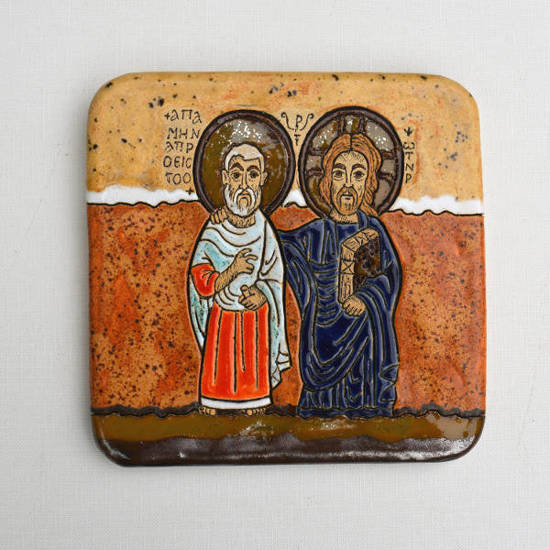 Ikona ceramiczna - Jezus i Przyjaciel