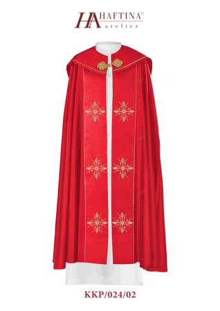 Kapa czerwona  liturgiczna haftowana