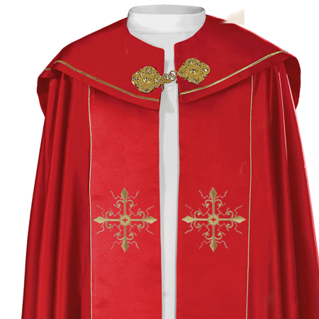 Kapa czerwona  liturgiczna haftowana