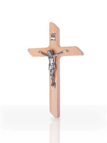 Krzyż z drewna bukowego nowoczesny - ciemny brąz