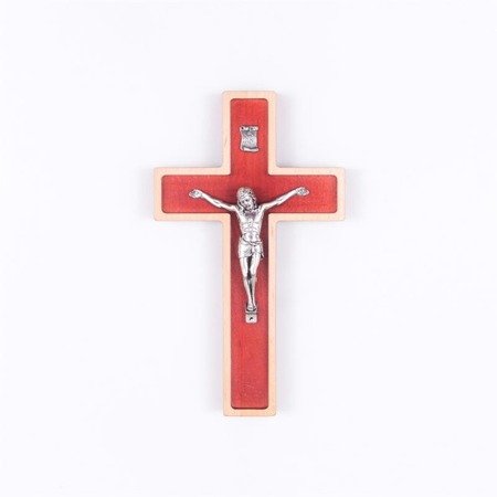 Krzyż z drewna bukowego prostokątny, dwukolorowy