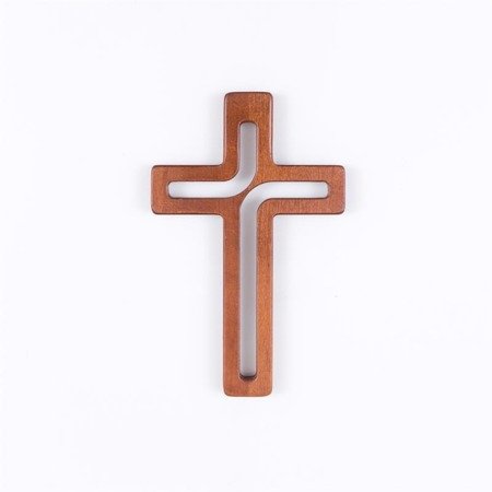Krzyż z drewna bukowego prostokątny, z wycięciami na wylot