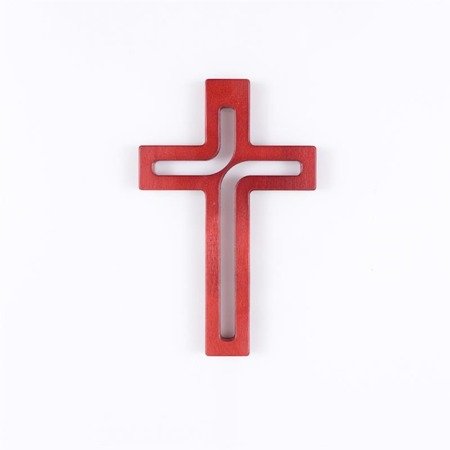 Krzyż z drewna bukowego prostokątny, z wycięciami na wylot
