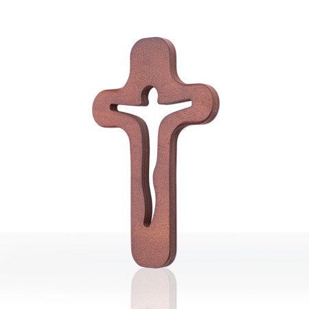 Krzyż z wyciętym kształtem Jezusa - 25 cm