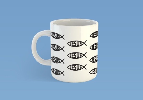 Kubek ceramiczny - rybka Jesus