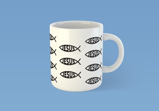 Kubek ceramiczny - rybka Jesus