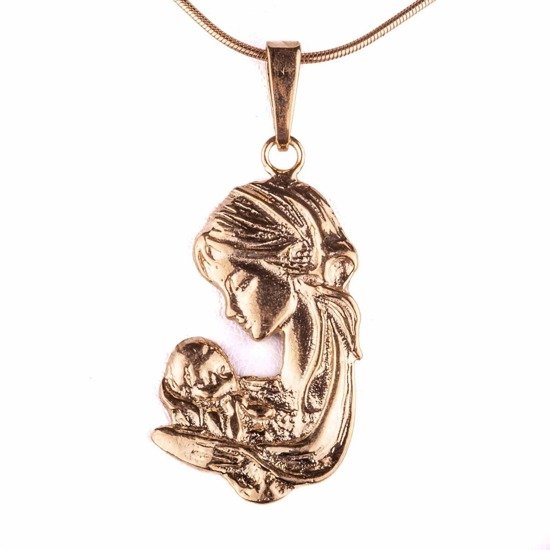 Medalik Matka Boża z Dzieciątkiem - srebrny - pozłacany